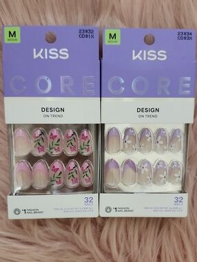 Brand New 2CT BUNDLE KISS CORE DESIGN ON TREND False Nails-M